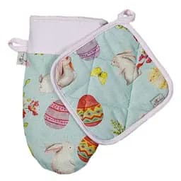 Набір рукавиця та прихватка Прованс Писанка блакитна (28768)