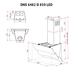 Витяжка декоративна похила Perfelli DNS 6482 D 850 WH LED - мініатюра 12