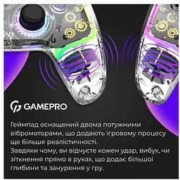 Геймпад Bluetooth джойстик GamePro GPS-13T Bluetooth 5.3/USB (PC/iOS/Android/PS3/PS4) DualShock RGB - мініатюра 4