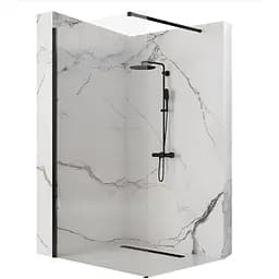 Душова стінка Rea Aero 90 intimo black REA-K4123, прозорий, чорний матовий