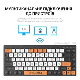 Клавіатура OfficePro SK955B Wireless/Bluetooth Black (SK955B) - мініатюра 12