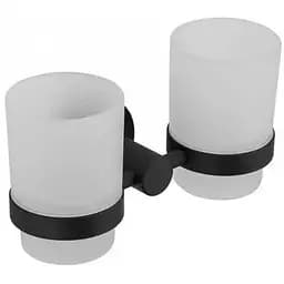 Склянка подвійна з тримачем Frap скло чорний/нержавіюча сталь F30208 1/20 чорний матовий