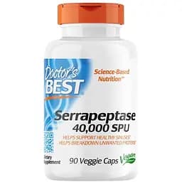 Натуральная добавка Doctor's Best Serrapeptase 40000 SPU, 90 капсул