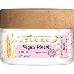 Матуючий крем Bielenda Vegan Muesli пшениця, овес, рисове молоко 50 мл