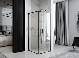 Душова кабіна Rea Abra 90x90 black mat REA-K5502, Чорний матовий, Універсальна, прозорий - мініатюра 2