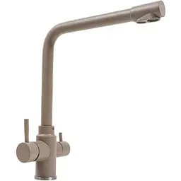 Смеситель под фильтр Platinum KT 8201 (8626) поворотный двухрычажный из нержавеющей стали титан