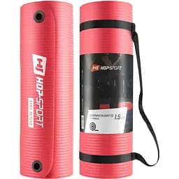 Мат для фітнесу та йоги з отворами Hop-Sport HS-N015GM 1,5см червоний - мініатюра 9