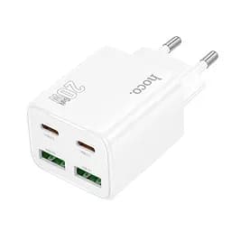 Мережевий зарядний пристрій Hoco N55 Fundador four-port PD20W(2C2A) charger(EU) Білий