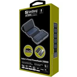 УМБ сонячна 6-Panel 7.5W Sandberg PD 20000 mAh, 2xUSB, Type-C OUT, ліхтарик - мініатюра 5