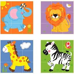 Кубики-пірамідка Viga Toys Башта зі звірятами дерев'яні (50834) - мініатюра 3