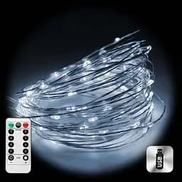Гірлянда Brille 1845-02 Роса на катушці 500 Led 8 режимів на USB 50 м біла  - мініатюра 2