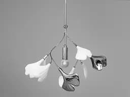 Дизайнерська люстра з керамічними елементами на 1 лампу, хром