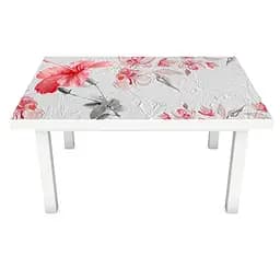 Вінілова наклейка на стіл Гібіскус Штукатурка квіти самоклейка Рожевий 65х120 см Happy Pocket Z184451 - мініатюра 2