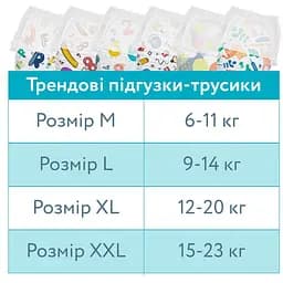 Підгузки-трусики Offspring ABC Dance розмір XL 12-20 кг 60 шт. (2 уп. х 30 шт.)   - мініатюра 11