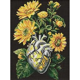 Алмазна мозаїка "Соняшники та серце" art_selena_ua AMO20178, 30х40 см