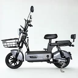 Электровелосипед EVOBIKE Nova S 500W 48V 12Ah с 2 сиденьями, корзиной и поворотниками, простой и надежный для города и села, графитово-серого цвета