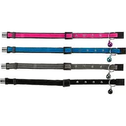 Ошейник для кошек Trixie вельвет с заклепками и колокольчиком в ассортименте