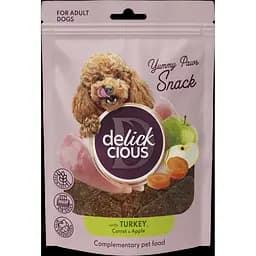 Сушені снеки Delickcious з індичкою, морквою і яблуком 80 г