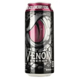 Напиток энергетический безалкогольный Venom Energy Black Cherry Kiwi сильногазированный 0.473 л ж/б (947443)