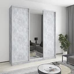 Шафа-купе тридверна MebelStar Комбо AL 2ДСП/Дзеркало 220x45x240 см Бетон (MBS-2146)