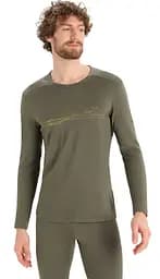 Термокофта Icebreaker 200 Oasis LS Crewe Ski Stripes Men L Loden Heather (1052-IB0 A56 HU069 L) - мініатюра 2