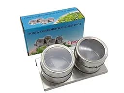 Набор емкостей для специй и приправ с магнитной подставкой, 2 кухонные баночки по 100 мл, Kitchen Master 87439