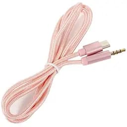 Кабель AUX Type-C-TRRS Audio 3.5мм Male/Male 1м Pink