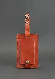 Шкіряна бірка для багажу Бланк-тег світло-коричнева