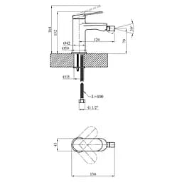 Змішувач для біде Kroner Element 211210-3801 (CV035998) - мініатюра 8