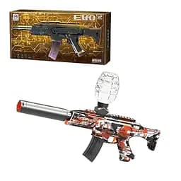 Іграшковий автомат, коричневий, з вбудованим акумулятором, стрільбою орбізами