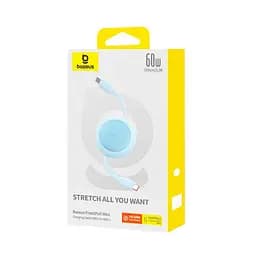 Кабель Baseus Free2Pull Mini Charging Cable USB-C to USB-C 60W 1 м Galaxy блакитний - мініатюра 2