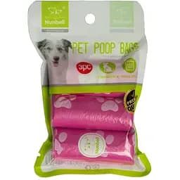 Мішки для прибирання за собаками Nunbell Лапки рожеві 3 шт.
