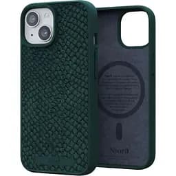 Чехол-накладка Njord Salmon Leather MagSafe Case Green для iPhone 15 (NA51SL02)
