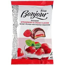 Десерт Konti Bonjour вкус клубники со сливками 29 г