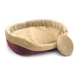 Лежак для собак та котів Zoo-hunt Хутро бордове №1 320х430х125 мм
