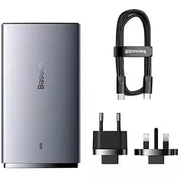 МЗП Baseus GaN5 Pro Ultra-Slim Fast Charger C+U 65W Gray With Xiaomini White Cable Type-C to Type-C 100W 20V/5A 1m CCGP150113 Black