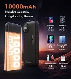 УМБ Choetech 10000mAh 22,5W PD 2xUSB-A, USB-C чорна - мініатюра 5