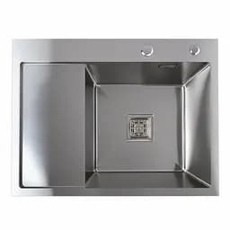 Кухонная мойка Platinum Handmade 65x50 R (квадратный сифон 3,0/1), Нержавеющая сталь