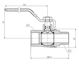 Кран кульовий Thermo Alliance Forte 1 1/2" ВЗ прямий, PN40, важіль SF605W40 - мініатюра 4