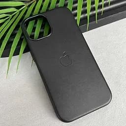 Чохол Leather Case with MagSafe для Apple iPhone 15 Pro Midnight AAA [136341] - мініатюра 3