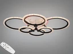 Потолочная люстра Romin Diasha черная 6 колец 105 Вт диммер