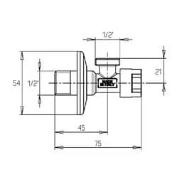Кран приладовий буксовий Icma 1/2" кутовий No519 - мініатюра 2