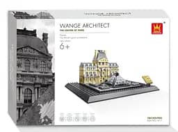 Конструктор Архітектура Wange 3Д   Музей Лувр 4213 The Louvre of Paris-France 3D для дітей  та дорослих 785 деталей  - мініатюра 2