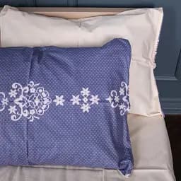 Наволочка MirSon Сатин 22-1394 Vintage Filigree 45х45 см сине-бежевая (2200010564846)