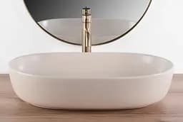Умивальник Rea Cleo 60,5x41 beige matt (REA-U9655), Матова - мініатюра 3