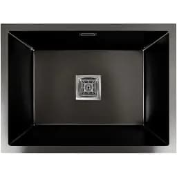 Кухонна мийка Platinum Handmade PVD з нержавіючої сталі 3 мм прямокутна 58x43x22 см чорна (000037025)