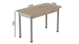 Стіл кухонний Ferrum-decor Беніта 75x120x60 Сірий ДСП Сан-Марино 16мм (FRD-105642) - мініатюра 4