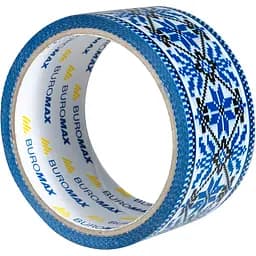 Клейка стрічка пакувальна Buromax Вишиванка 48 мм x 35 м синя (BM.7007-68)