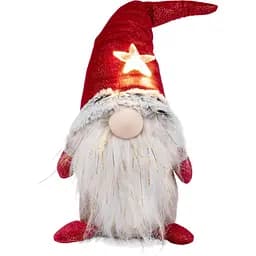 Новогодняя мягкая игрушка Novogod'ko Гном в красном LED звезда 37 см (974624)