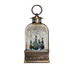 Нічник різдвяний вінтажний ліхтар XMAS WDL-23013, Бронзовий, новорічний світильник зі снігом - мініатюра 4